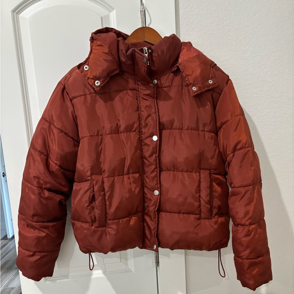 Sebby Rust cropped Puffer Jacket